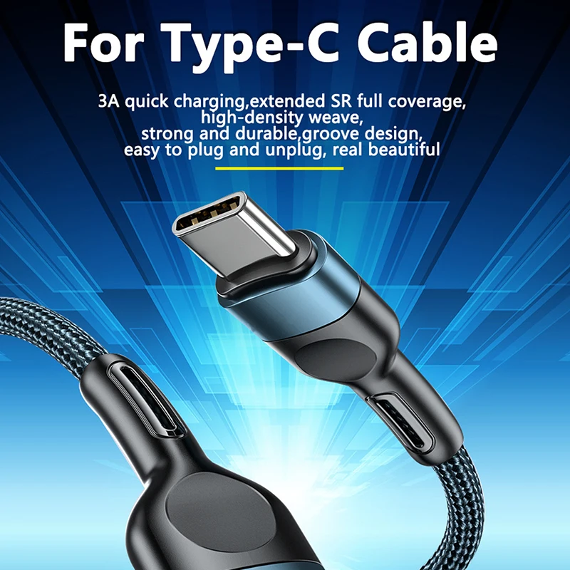 

USB-кабель типа C, кабель для быстрой зарядки 3A, USB Type-C, 2 м