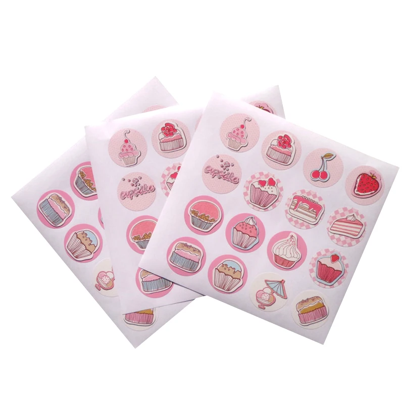 

160pcs/lot Cute Cup Cake DIY Multifunction Adhesive Christmas Sealing Sticker Packaging Sealing Label Sticker Gift Stickers