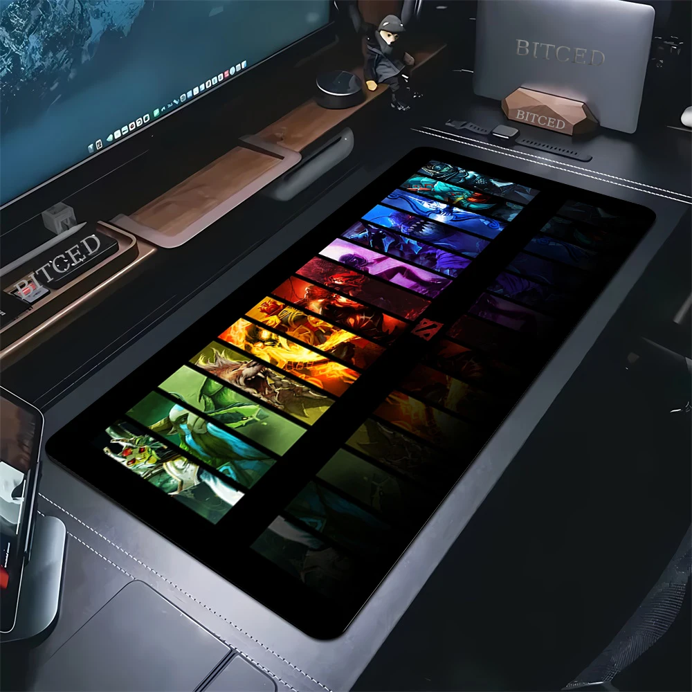 Фото Коврик для мыши с логотипом DOTA2, большой игровой коврик для мыши, водонепроницаемый настольный коврик, мягкая тканевая поверхность, нескользящая резиновая основа для аниме-игр №2