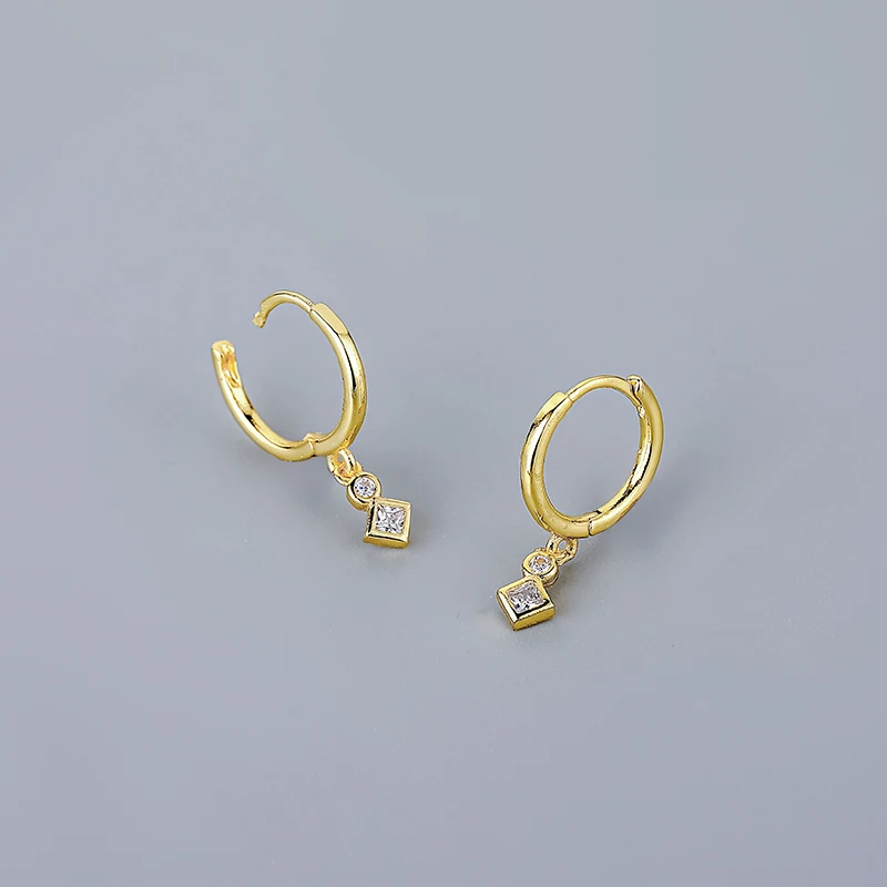 Женские Серьги-кольца Серебристого Цвета С Крестом Звездой Луной И Кубическим