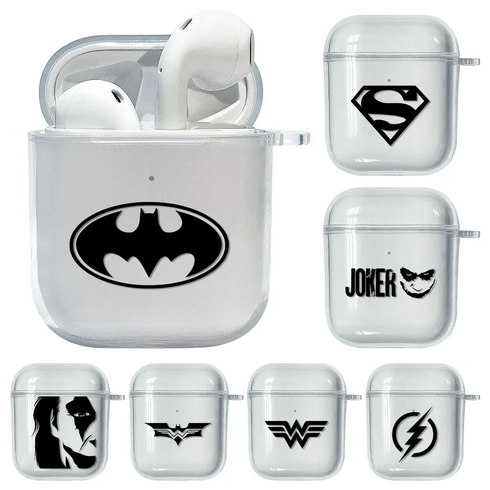 

Earphone Clear Cases For Airpods 1 2 Suitable for Apple Airpods 2 1 Wireless Accessory Soft Case Heros Batman Superman Joker