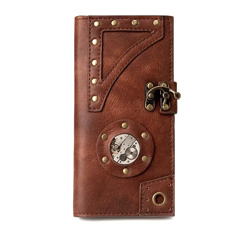 New Women's Bag Industry Retro Medium Long Purse Change Wallet Women Carteira card holder Steam punk Wallets Luxury Money Bag