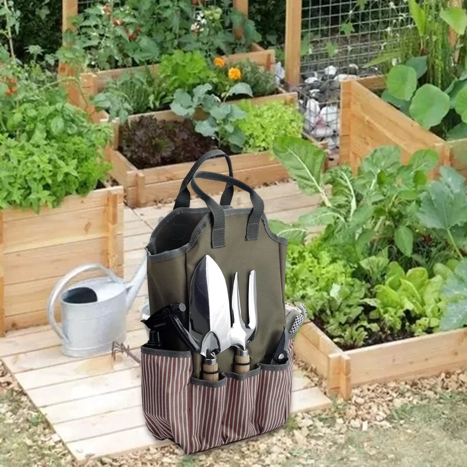 

Garden Tote Storage Bags Wear Resistant Portable Gardening Organizer Tote