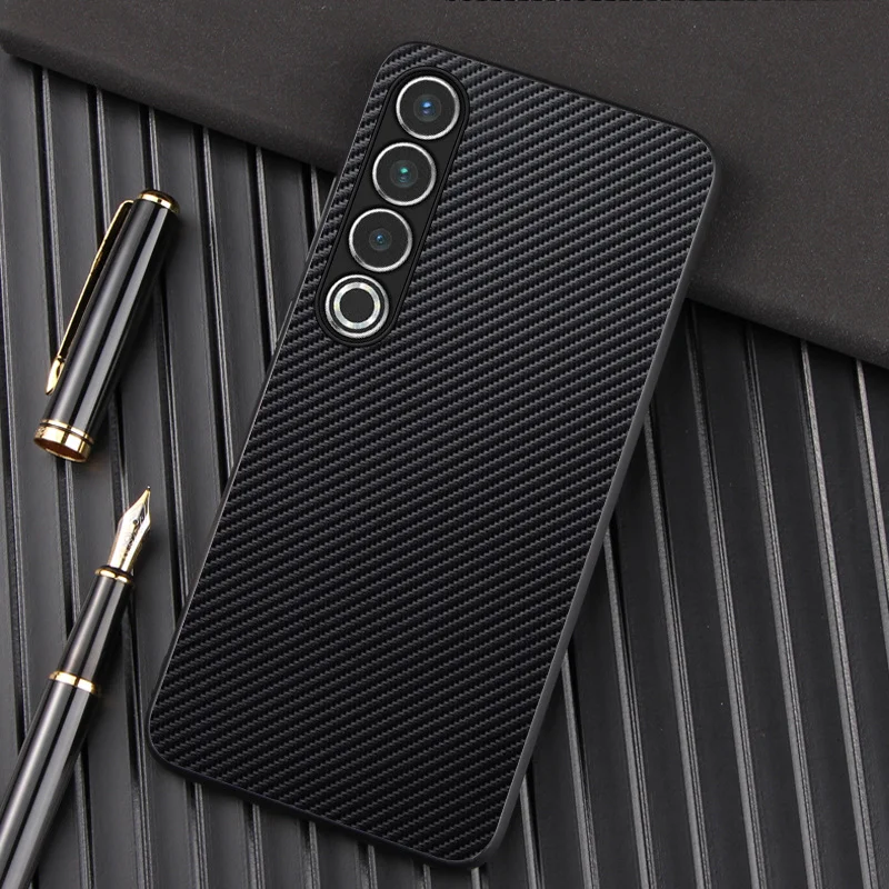 

For Meizu 20 Pro Case Carbon Fiber Stripe PC Silicone Shockproof Back Cover For Meizu 20 18 18Pro Anti-slip Bumper Meizu20 Funda