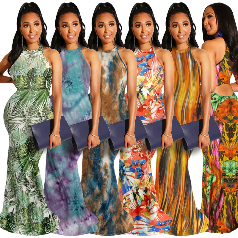 

2022 Spring And Summer New Women's Clothing Print Sexy Slim High-waisted Dress