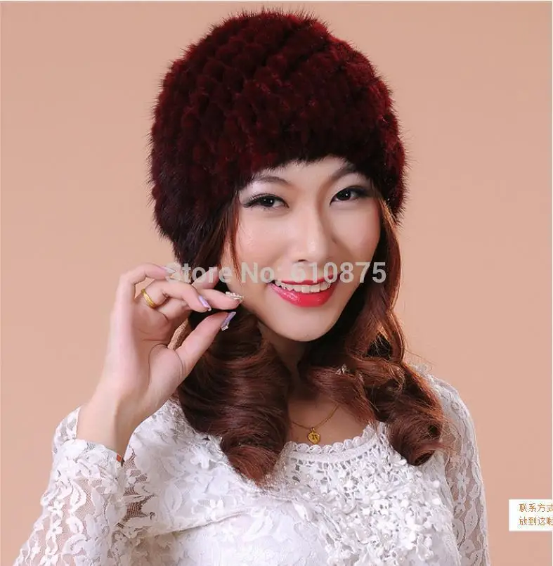 

Women High Quality Mink Hair Preparation Hat Fur Hat Thermal Skullies & Beanies Mink Fur Hat Lady Thicken Warm Fox Fur Caps