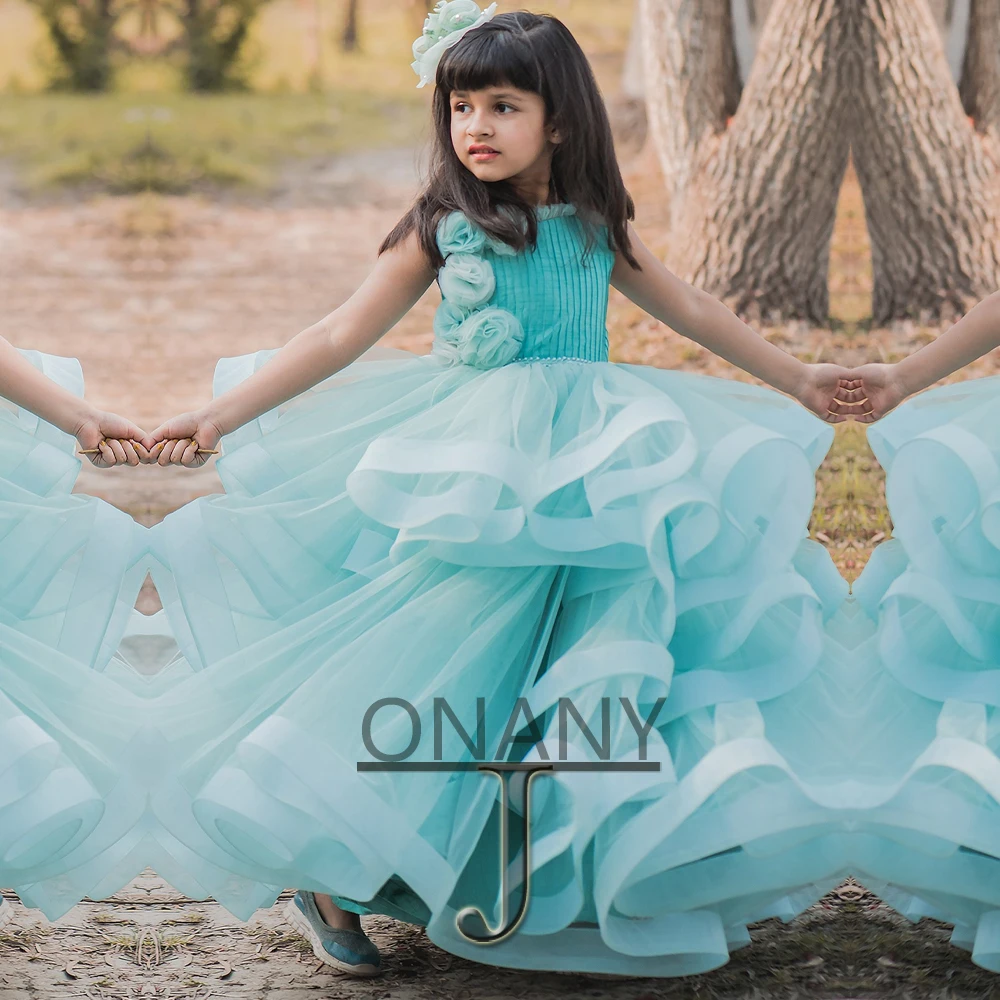 

JONANY Fancy 2023 Flower Girl Dress Appliques Pleate Tulle Personalised Ball Gown Little Girl Princess Roupas De Florista