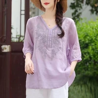 4 colors women chinese style cheongsam tops retro zen tea qipao shirts kung fu casual blouse white hanfu shirt oriental clothing