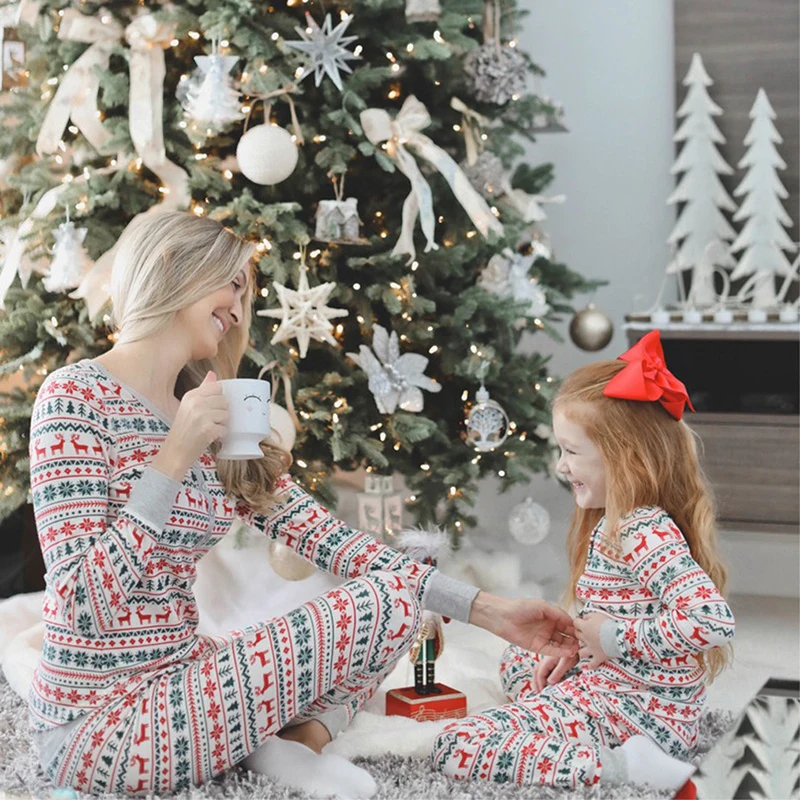 Family Look Winter 2022 New Year Mother Daughter Family Matching Couples Christmas Pajamas Fashion Mother Kids Christmas Pajamas images - 6