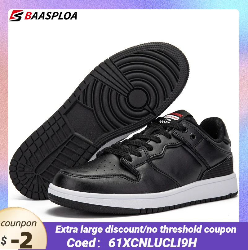 

New Style Men's Board Shoes Baasploa Light Leisure Sports Shoes Soft Leather Design Outdoor Men's Shoes Outdoor Walking Shoes