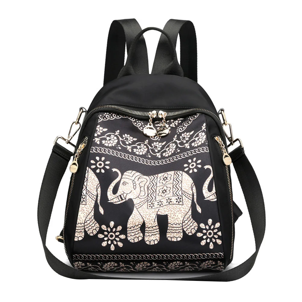 

Waterproof Nylon Backpack Casual Multifunctional Shoulder Bag Outdoor Fitness Bag Travel Pouch Large Capacity Handbag (Elephant
