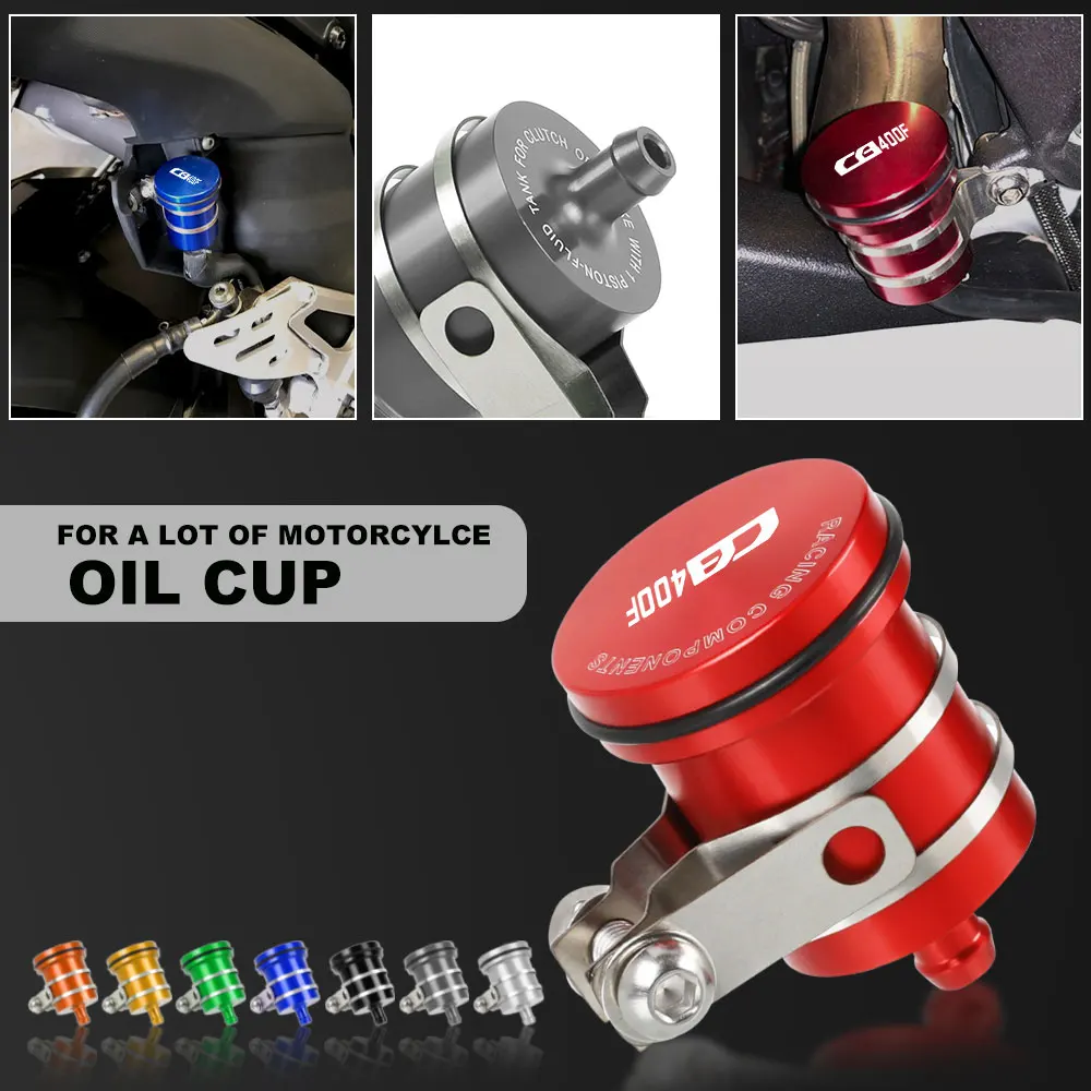 

Motorcycle Rear Brake Fluid Reservoir Clutch Tank Oil Cup For HONDA CB400F CB 400F CB1 1989-2016 2017 2018 2019 2020 2021 2022