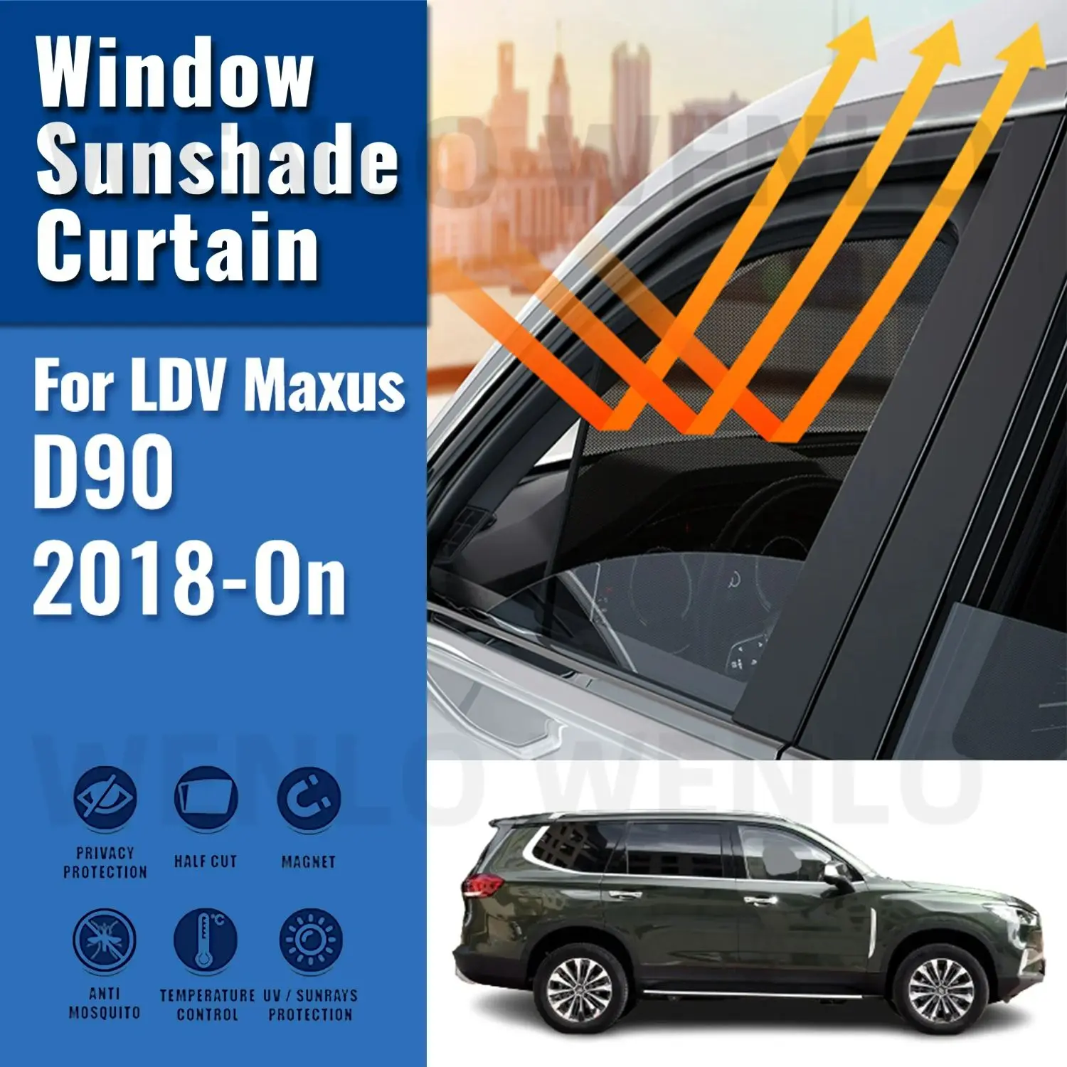 Для LDV Maxus D90 2018-2023 Магнитный автомобильный солнцезащитный козырек передняя
