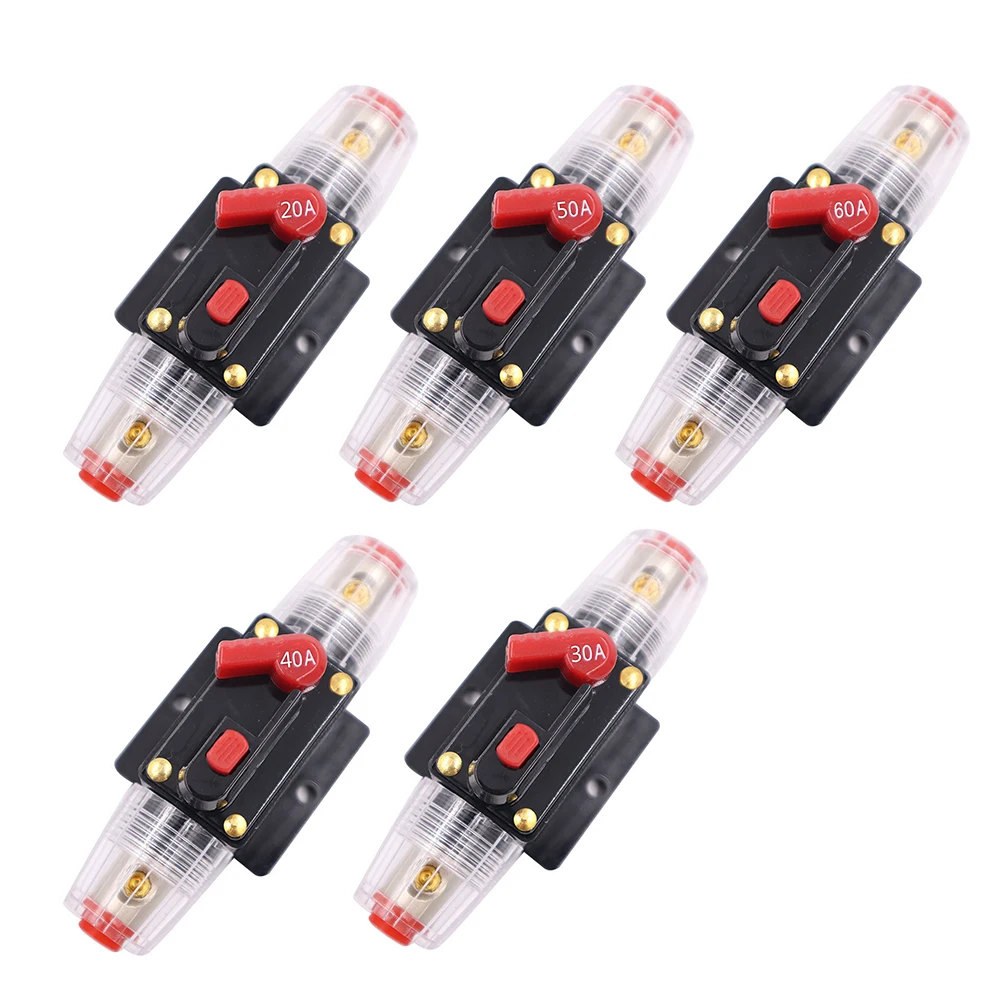 

Car Audio 20A 30A 40A 60A Circuit Breaker Automatic Reset Fuse Holder Switch Refit Fuse Adapter Recoverable Automatic Protection