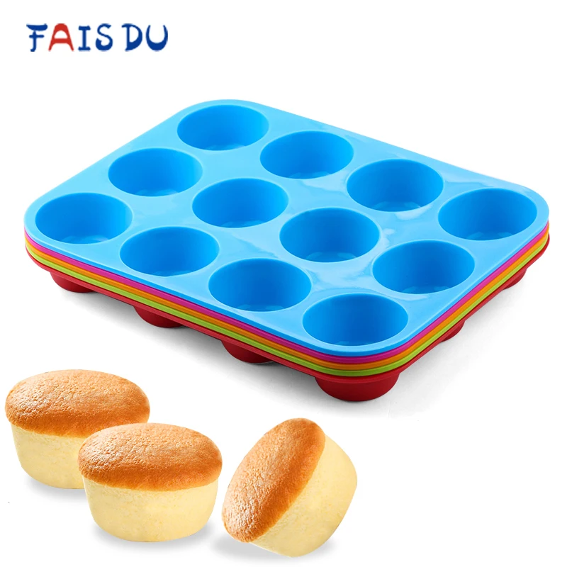 

Mini Muffin 12 Holes Silicone Round Mold DIY Cupcake Cookies Fondant Baking Pan Non-Stick Pudding Steamed Cake Mold Baking Tool