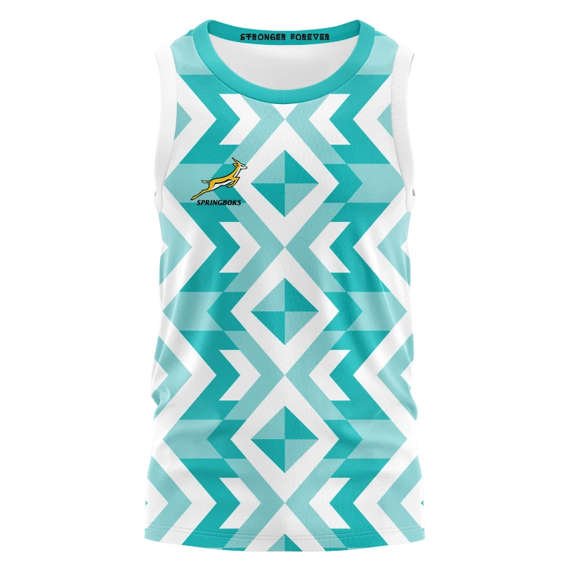 Жилет 2024 Джерси для регби на День матча в Южную Африку весна-бокс (принт с именем