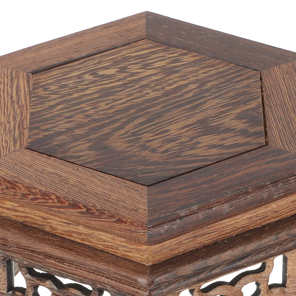 Шестиугольная витрина основание вазы полка каменный держатель для бонсай