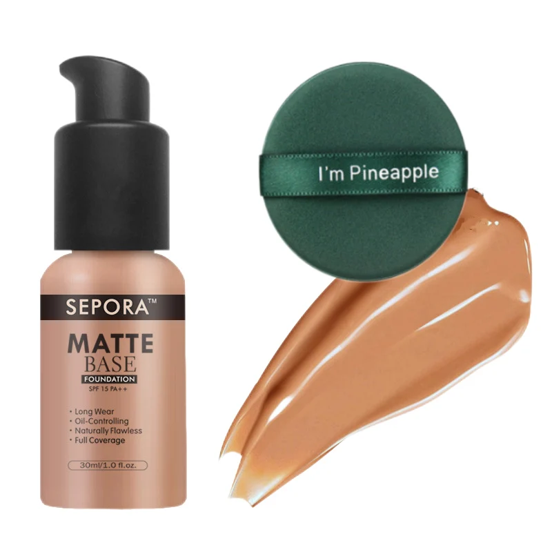 

30ml SEPORA 6 Colors Matte Liquid Foundation Oil Control Full Coverage Cream Natural Concealer Base Makeup Maquillaje Cosmetics