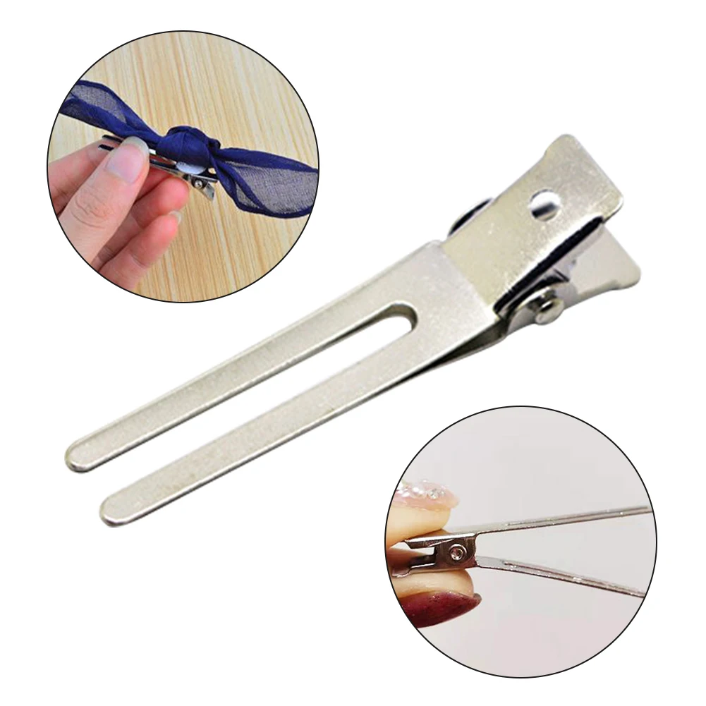 

50pcs/pack Root Lifting Double Prong Pin DIY Salon Metal For Hair Styling Alligator Hairdressing No Crease Barber Curl Clip
