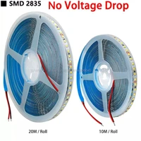 10m 20mroll dc 24v no voltage drop 2835 led strip flexible smd led strip light 120ledm high quality led tape white warm white