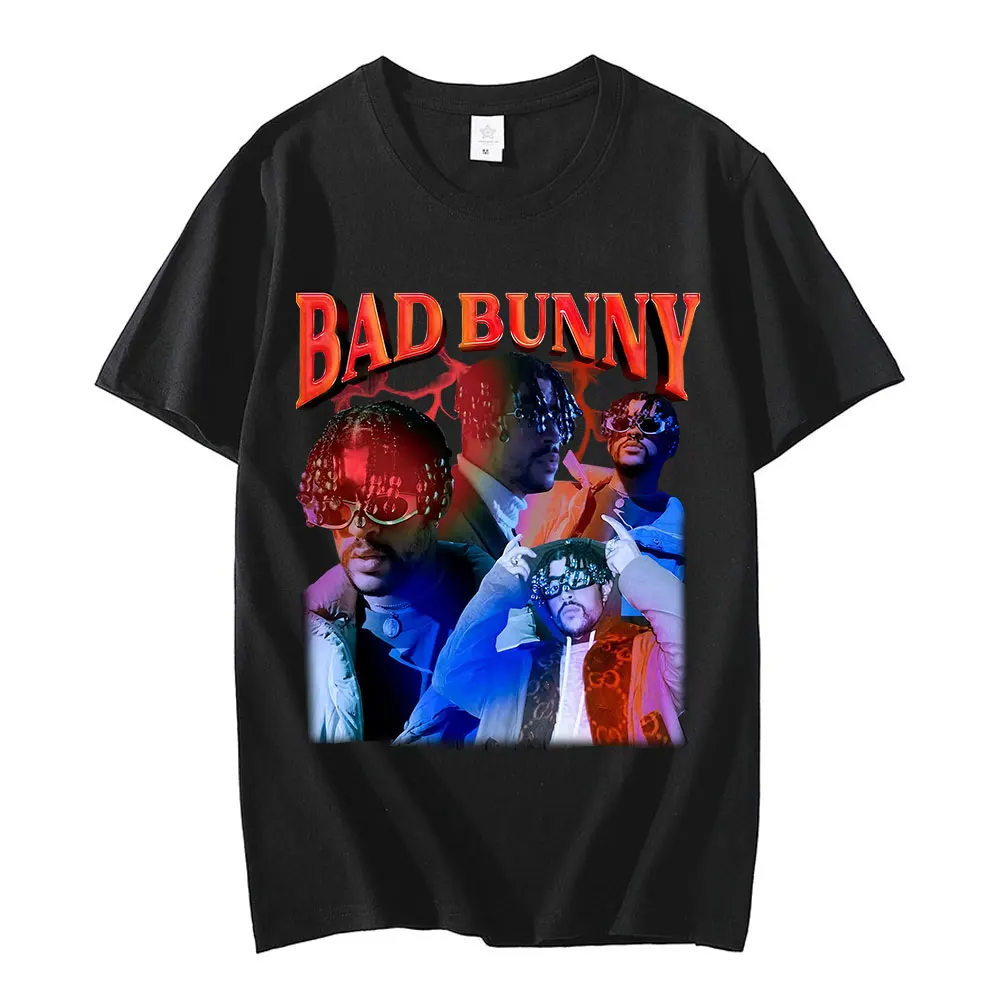 

Women's T Shirt Hip Hop Rapper Bad Bunny Summer Short Sleeve T-Shirt Oversize T Shirt Women Graphic T Shirts Yk2 Streetwear