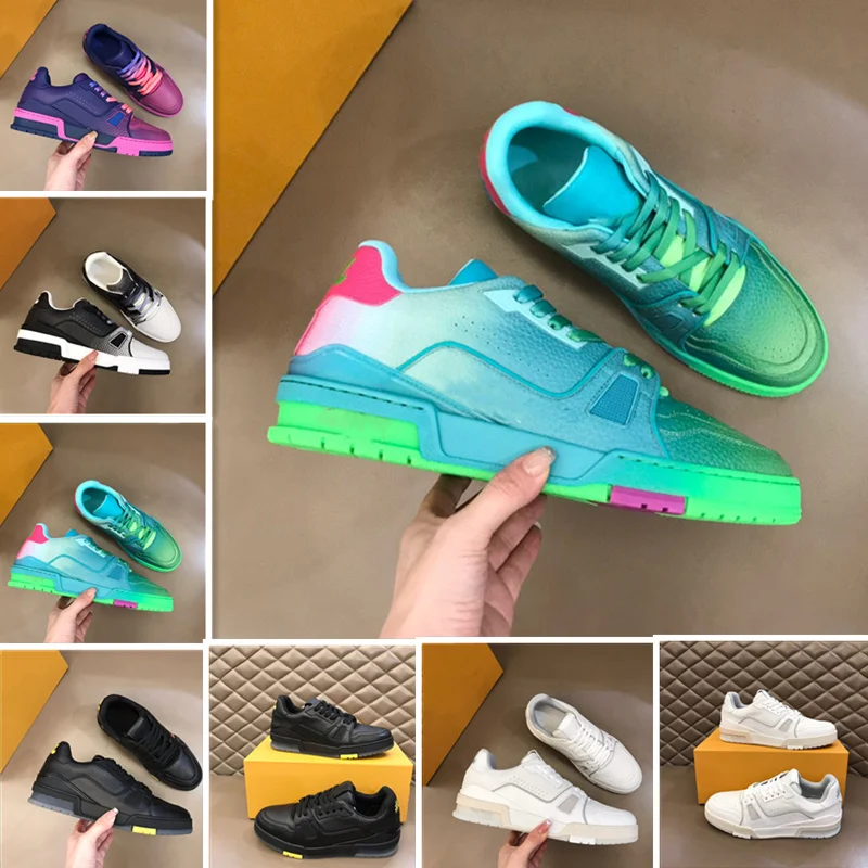 

Guangzhou Leather European Men black White green purple British Busines Designer Casual Shoes Square Fashion classic Shoes