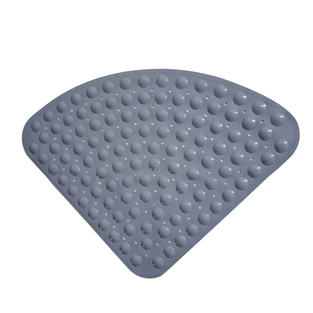 

54x54 Cm Corner Cushion Pebbles Surface Hotels Anti-slip Toilet Shower Mat Bathroom Suction Cup PVC Easy Clean Sector Shape Home
