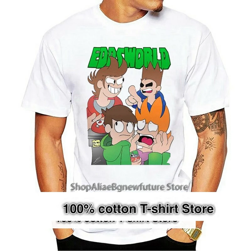 Eddsworld, футболка для покупок с котятами, двухсторонняя футболка, новая футболка для женщин