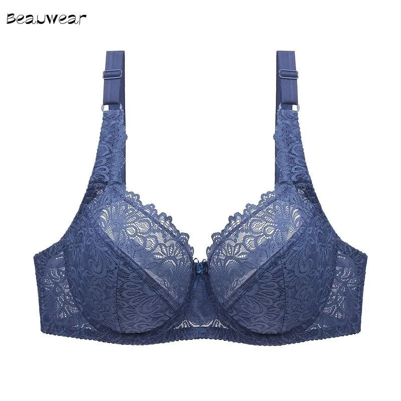 Beauwear Women Plus Size Brassiere Lingerie Embroidery Floral Lace Bra Sexy Bralette Underwired Underwear BH Top 34-44 C D DD E