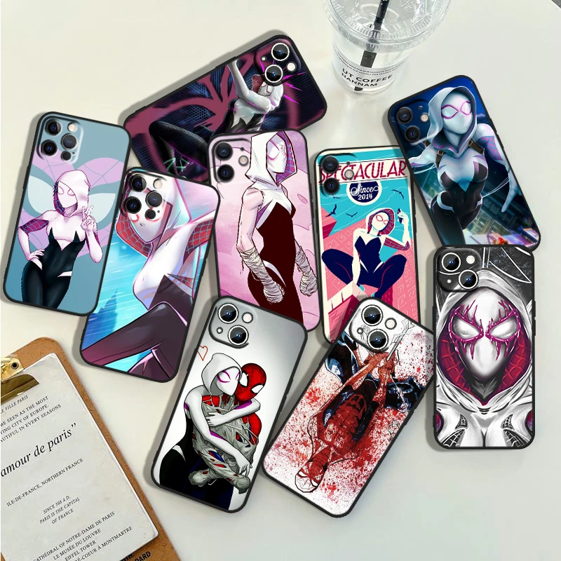 

hero marvel spiderman Phone Case For Apple iPhone 14 13 12 11 Pro Max Mini XS Max X XR 7 8 Plus 5S Silicone Black Shell Fundas