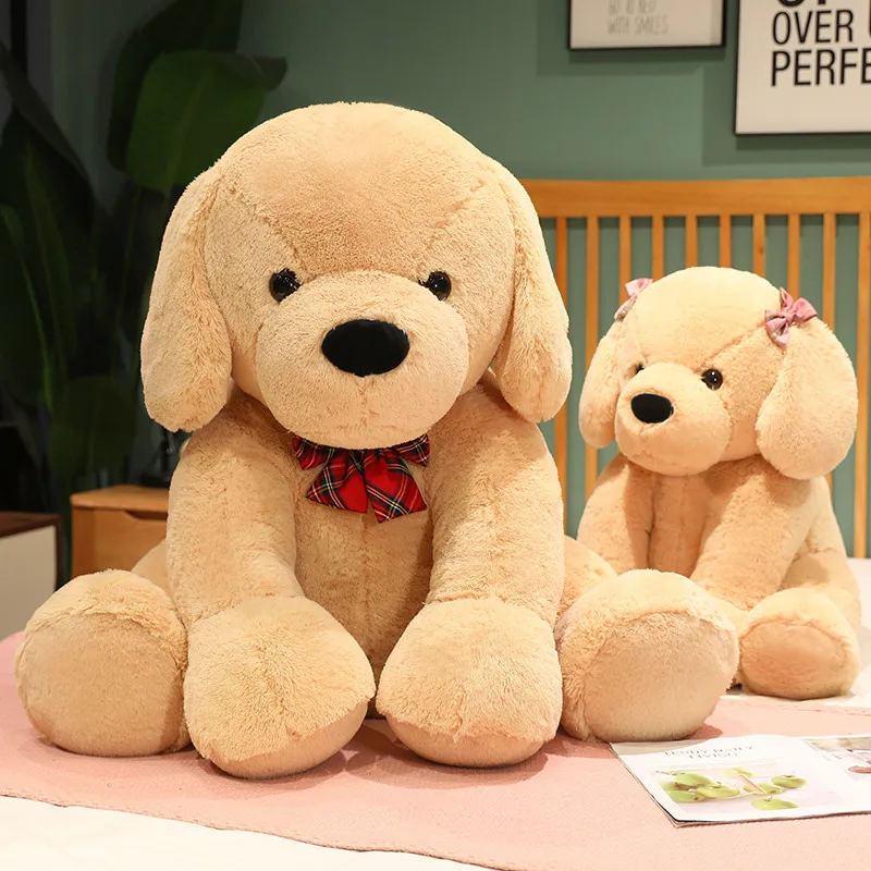 Simulation Golden Retriever Couple Dog Plush Toys Cartoon Stuffed Animal Puppy Soft Kid Plushies Doll Cushion Kawaii Room Decor