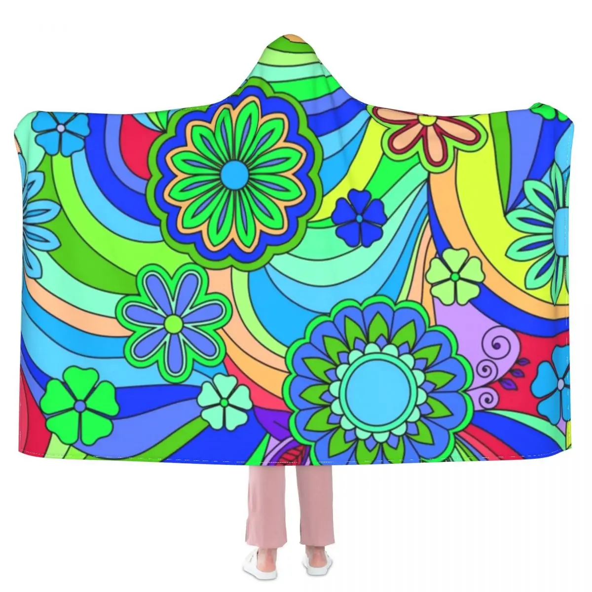 

Одеяло с капюшоном и цветочным принтом в стиле ретро