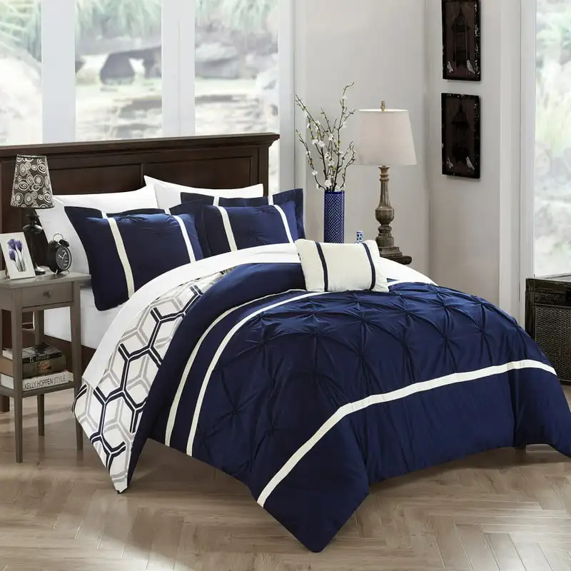 

Marcia Ruffled 4 Piece Comforter Sets, Full/Queen with Shams For Adults