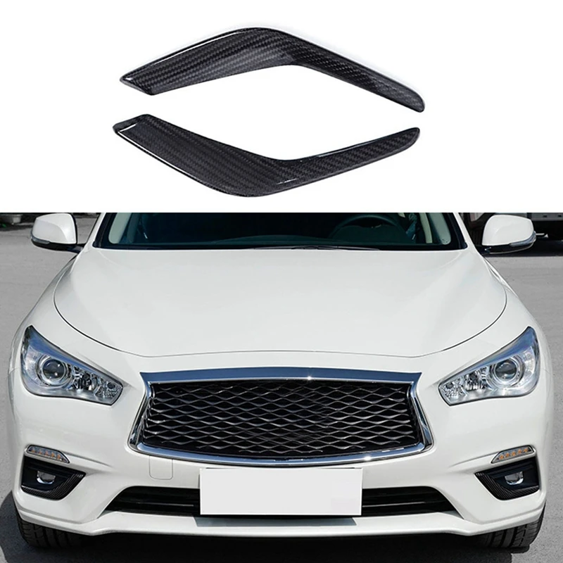 

Car Carbon Fiber Front Fog Light Lamp Cover Trim Frame For Infiniti Q50L 2014-2020
