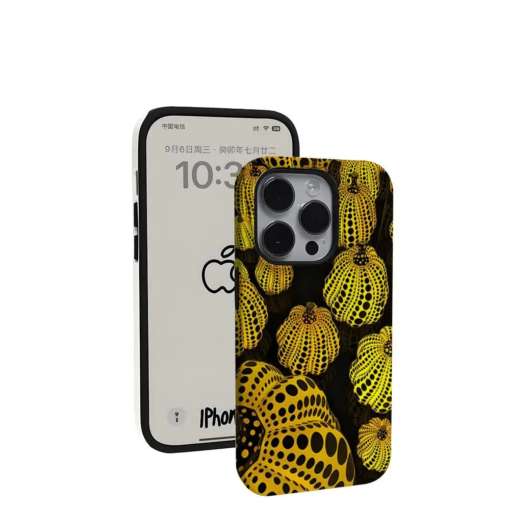 Фото Новый чехол для телефона с дизайном Яёи Кусамы для iPhone 17, 16, 15, 14, 13, 12, 11 Pro Max, X, XR, XS Max, Plus – глянцевый, из твердого поликарбоната №5