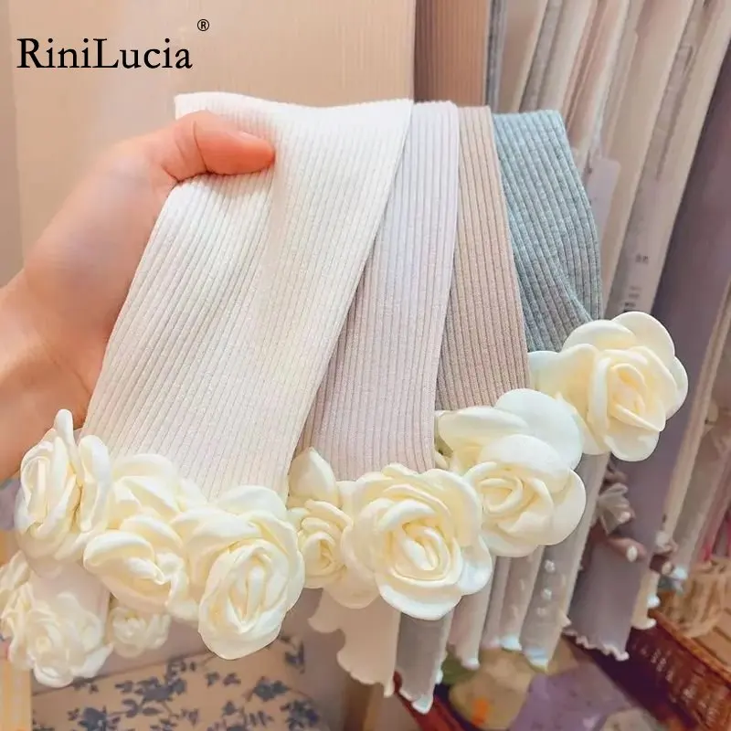 

Детские брюки для девочек на весну и осень, детские вязаные леггинсы с цветочным рисунком, брюки для малышей, одежда для детей Vestido Infantil