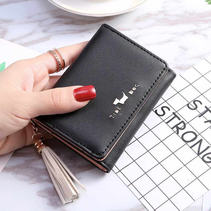 Women's Wallet Fashionable and Lovely Tassel  Soft PU Leather Female Coin Purse Animal Pattern Money Bag