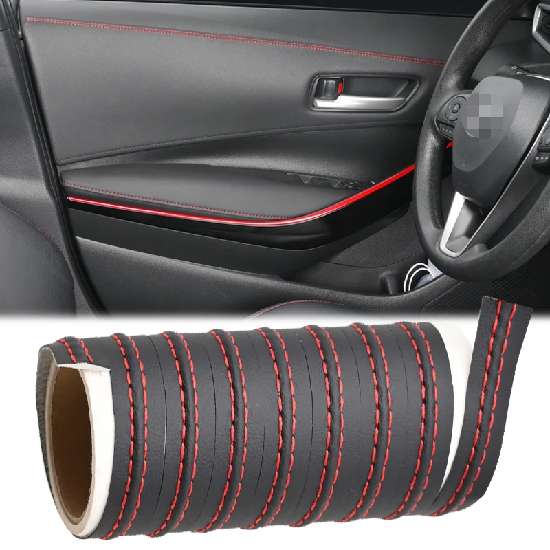 

PU Leather Car Moulding Self-adhesive Trim Decoration Line DIY Dashboard Braid Strip Cars Styling Decal Car Accessories Interior