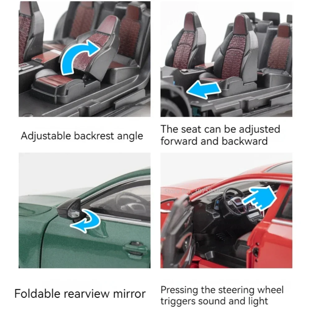 1:24 Audi RS7 модель автомобиля игрушечный сплав литой под давлением звук свет