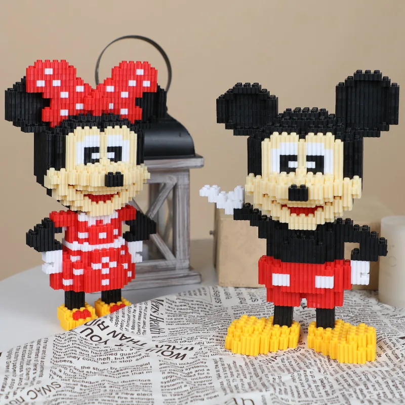 

Disney Mickey And Minnie Building Blocks Cartoon Anime Figures Model Bricks For Kids Gift Toy Decorations
