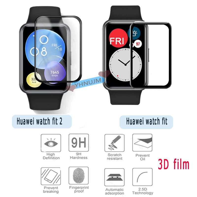 

9D Curved Edge Protective Film for Huawei Watch Fit 2 Soft Ccreen Protector Accessories (Not Glas