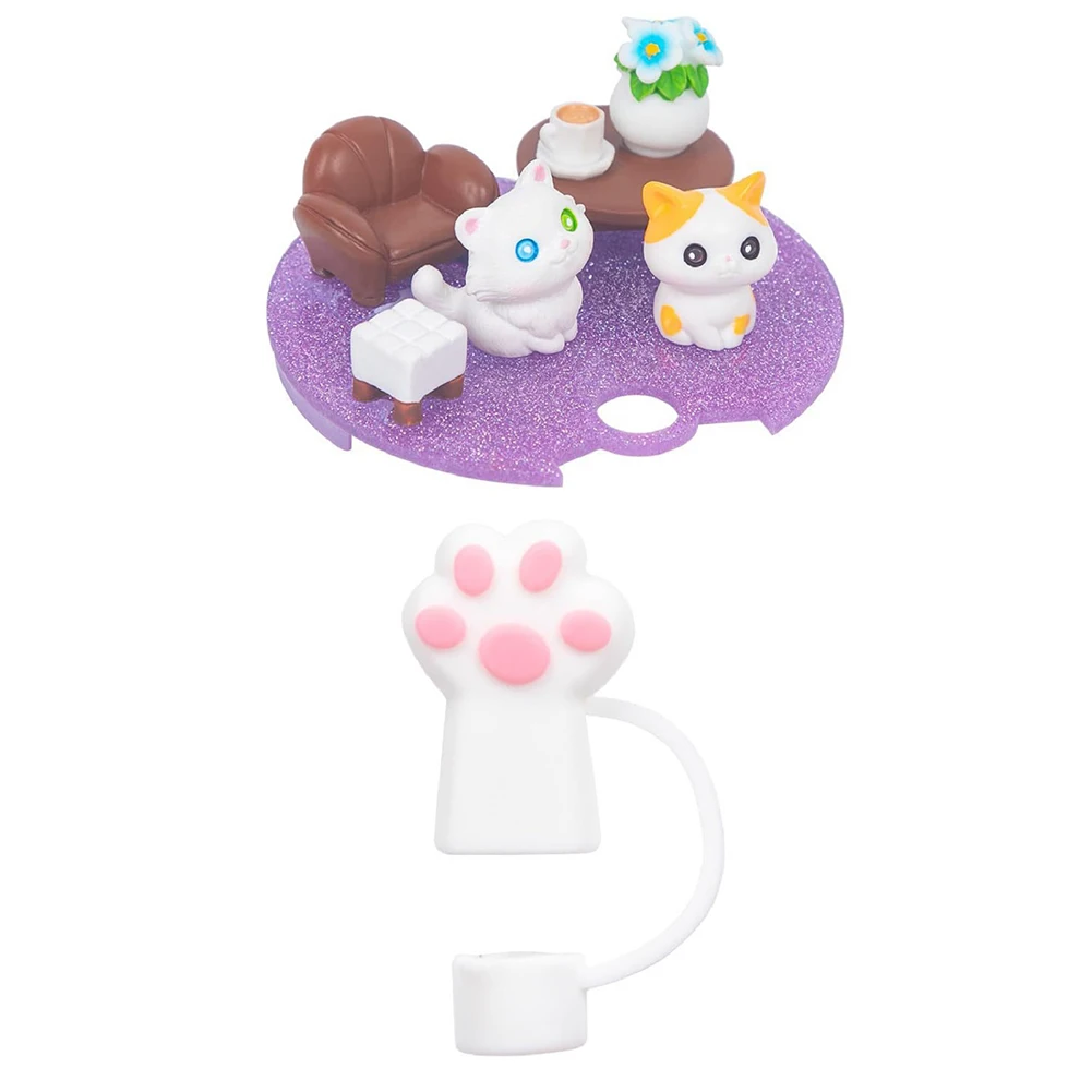 Подвески в виде крышки для кошек с забавным стаканом соломенная заглушка сменный