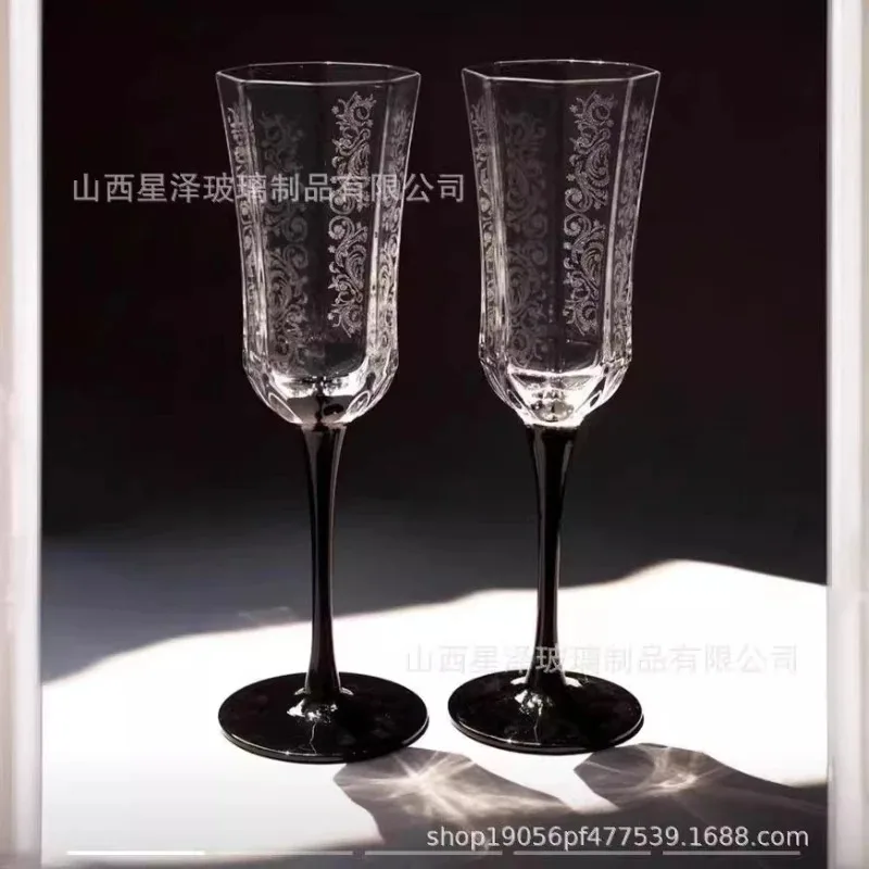 Стакан для французского черного шампанского старинный Высокий Черный лебедь