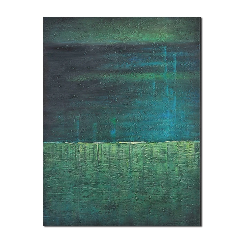 

Абстрактная картина в темноте и светло-зеленой расцветке, настенное искусство, домашний декор, картина ручной работы, Современная картина м...
