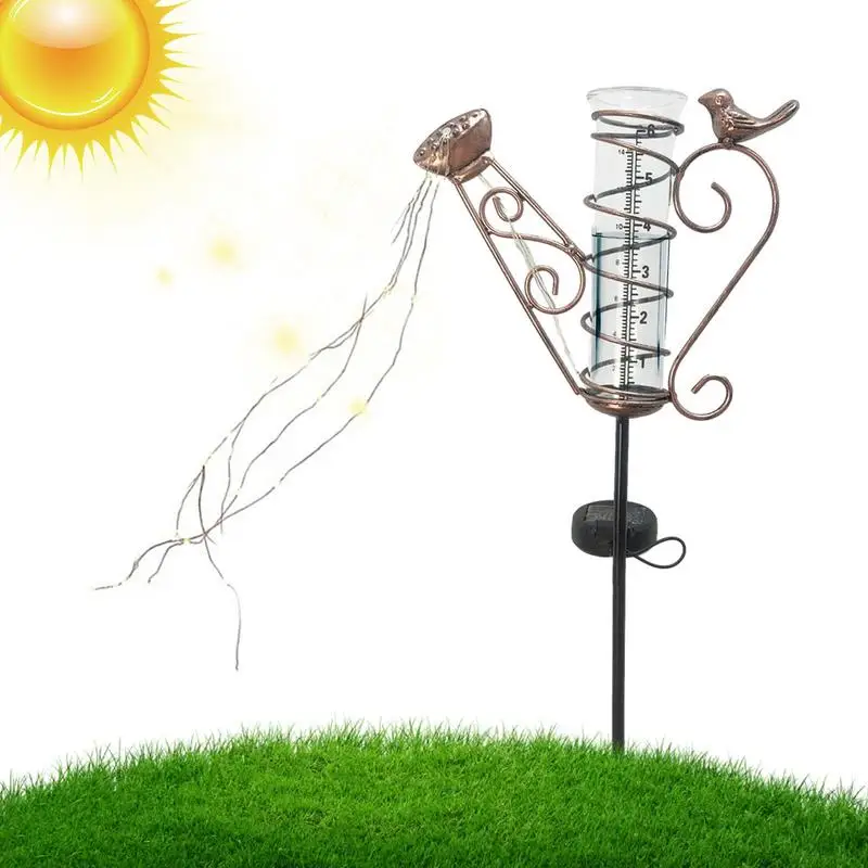 

Датчик дождя на солнечной батарее, стеклянная трубка с теплыми светодиодами, уличная декоративная Водонепроницаемая большая стеклянная тр...