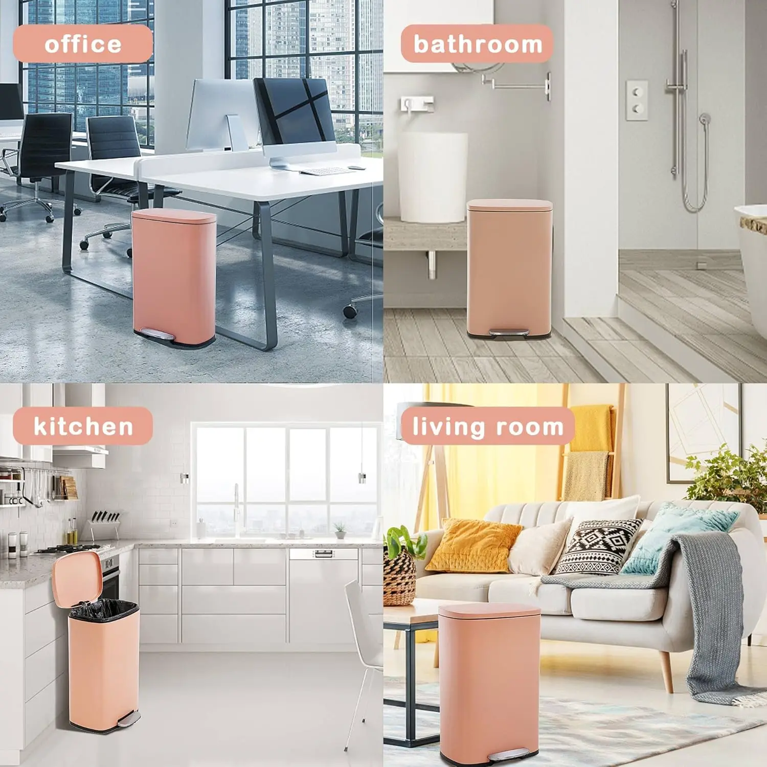 Кухонный мусорный бак с крышкой из нержавеющей стали ножной педалью и