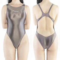 silky solid color stitched sexy tights thin one piece swimsuit japanese women swimwear