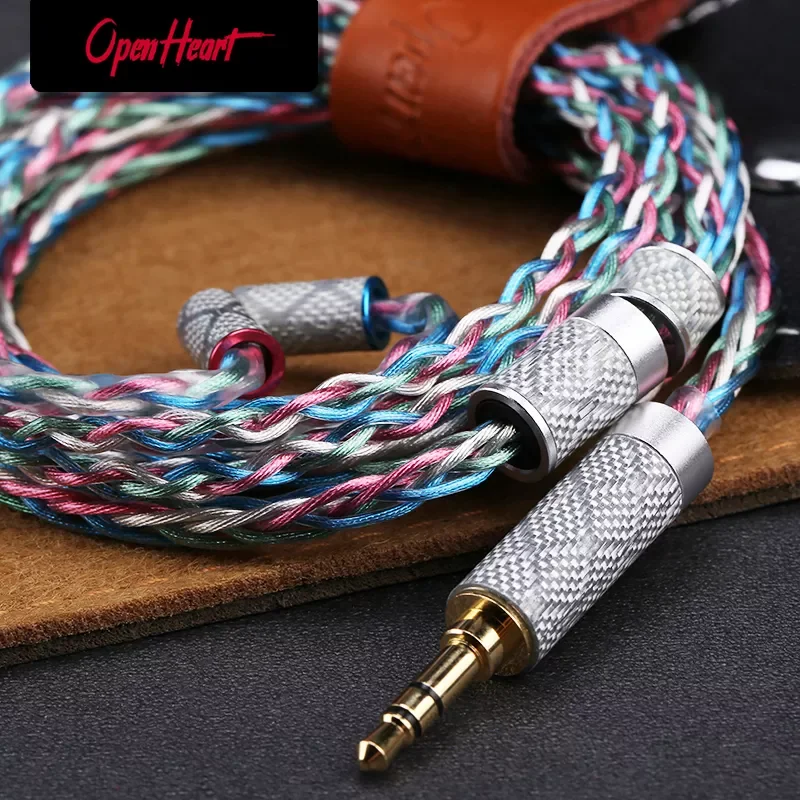 

OPENHEART 8 Core Silver-copper alloy Cable Multicolor 0.78 2Pin MMCX 3.5/2.5/4.4mm Balance Earphones Headphone Upgrade Cable