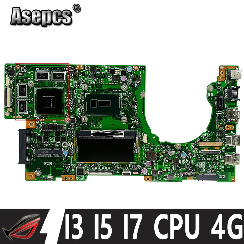 

Материнская плата K501LX для ноутбука ASUS A501L V505L K501LX K501LB K501L K501 оригинальная материнская плата GT940M GTX950M I3 I5 I7 процессор 4 Гб ОЗУ