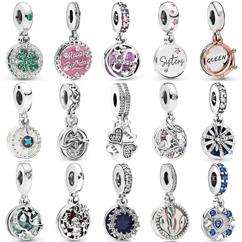 

Birthday Cake Twinkling Stars Forever Sisters Crown Pendant Beads 925 Sterling Silver Charms Fit Pandora Bracelet Diy Jewelry